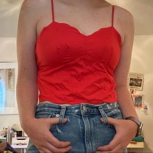 Anthropologie cropped button up tank